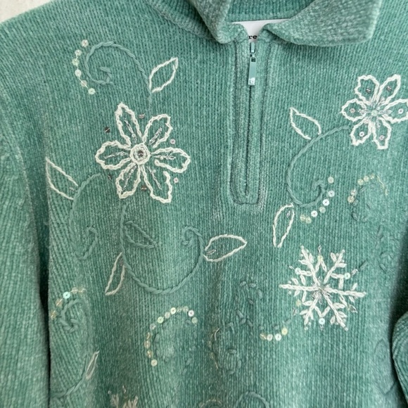 Vintage Alfred dunner 1/4 zip vintage sweater small 124 - Picture 2 of 8